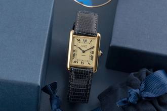Thumbnail von Cartier Tank Vermeil must Tank GM Vermeil Ivory Dial Silber Herrenuhr Medium Handaufzug