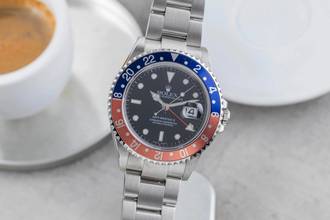 Thumbnail von Rolex GMT-Master II Pepsi Swiss Made Dial Stahl Automatik Herrenuhr 16710T B&P