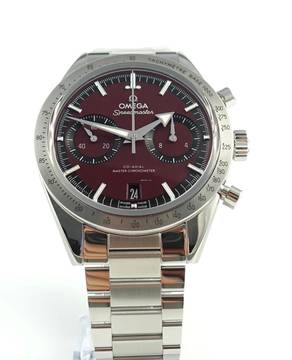 Omega Speedmaster '57Broad-Arrow Burgunderrot Full Set , New watch