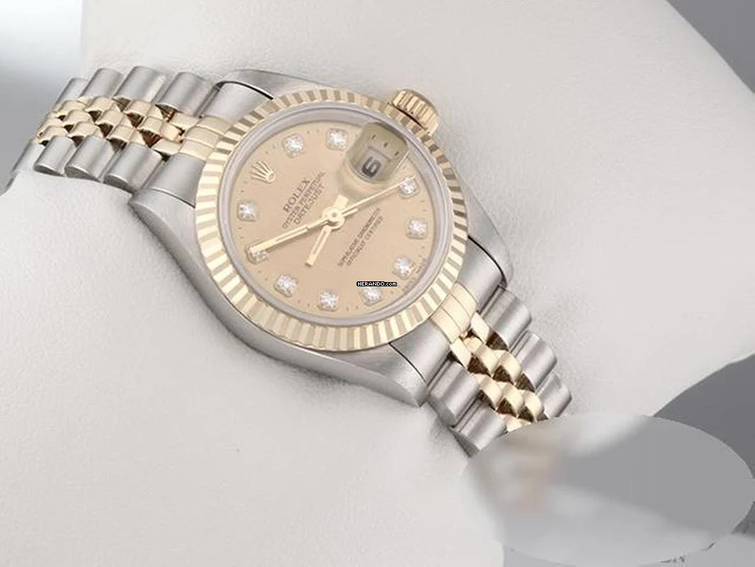 Rolex Lady-Datejust Edelstahl Gelbgold 750 Diamanten 1995 Lc100 Automatik Gold