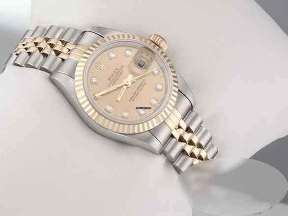  Rolex Lady-Datejust Edelstahl Gelbgold 750 Diamanten 1995 Lc100 Automatik Gold 