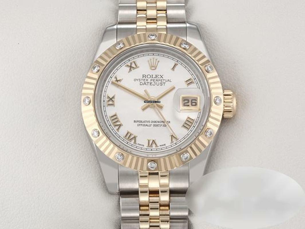  Rolex Lady-Datejust 179313 Stahl Gelbgold 750 Perlmutt Diamanten Automatik Gold 