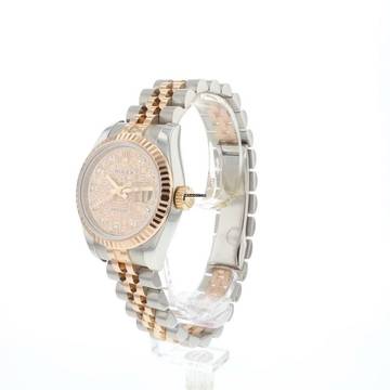  Rolex Lady-Datejust 26 Steel/Everose Jubilee Pink Logo Diamond Diamond Dial 