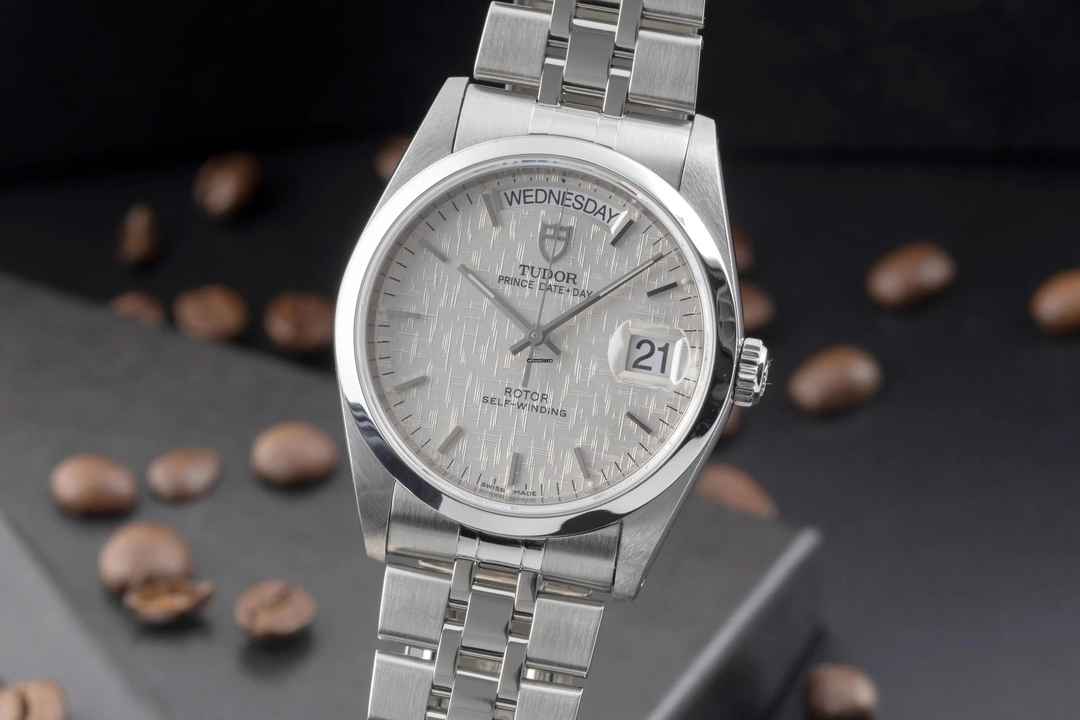  Tudor Prince Date Day Linen Dial Edelstahl Automatik Herren Ref. 76200 