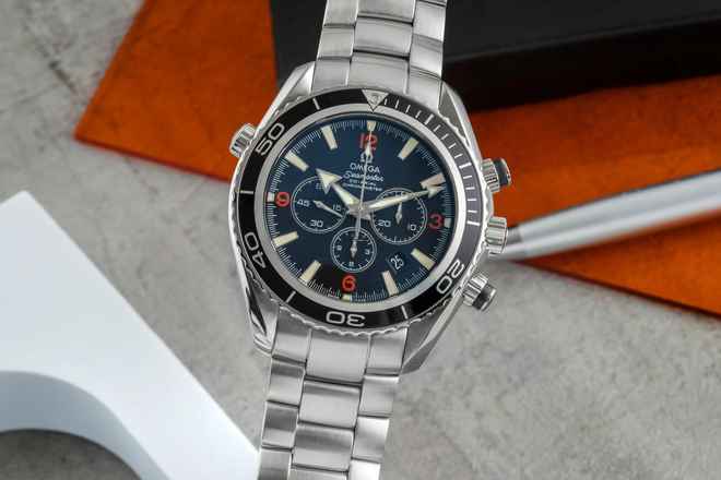  Omega Seamaster Planet Ocean Chronograph Stahl Automatik Ref. 2210.51.00 Papiere 