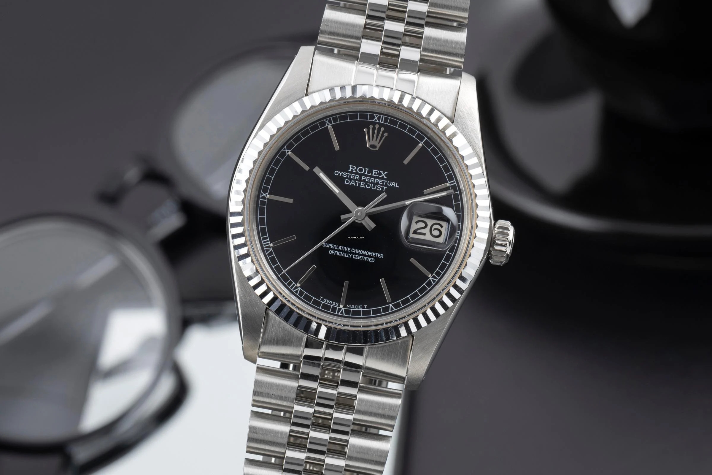 Rolex Datejust 36 Stahl / Weissgold Automatik Herrenuhr Ref. 16014 Klassiker B&P