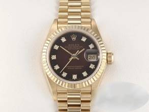 Thumbnail von Rolex Lady-Datejust Gelbgold 750 Diamanten Automatik 18kt Yellow Gold Damen President-band Chronometer Oyster Black Dial