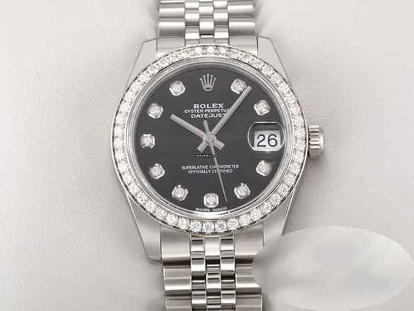  Rolex Datejust 31 31mm 178384 2011 Stahl Weissgold 750 Diamanten Stainless Steel 18kt White Gold Jubilé-band Chronometer Oyster Black Dial 