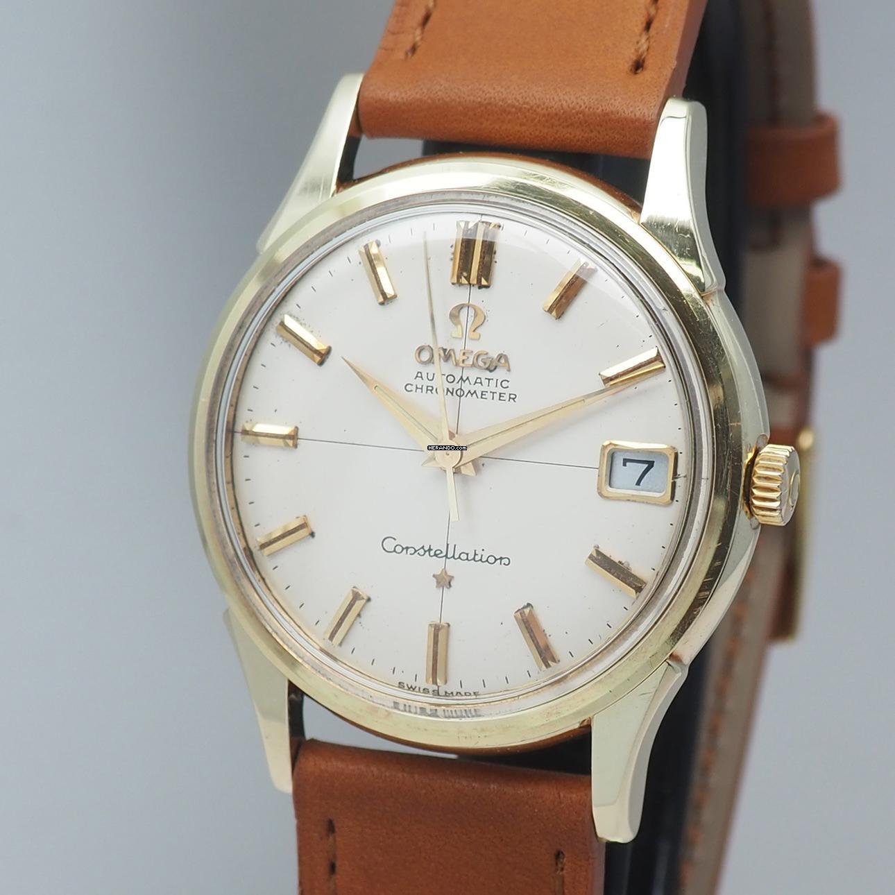 Omega Constellation Chronometer Crosshair Cal.561 Gold 14K/585 Box+Papiere