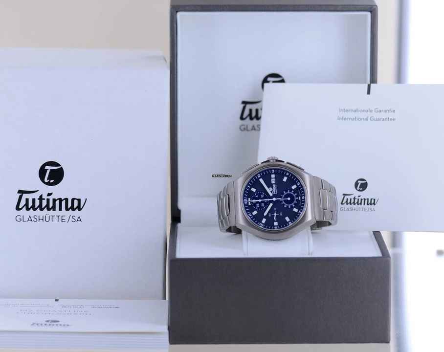  Tutima M2 Coastline Chronograph Titan blue Dial Date Sport Automatik B+P-Copy 