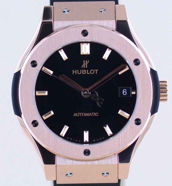  Hublot Classic Fusion 18K Roségold King Gold Automatic black dial 38mm B+P 