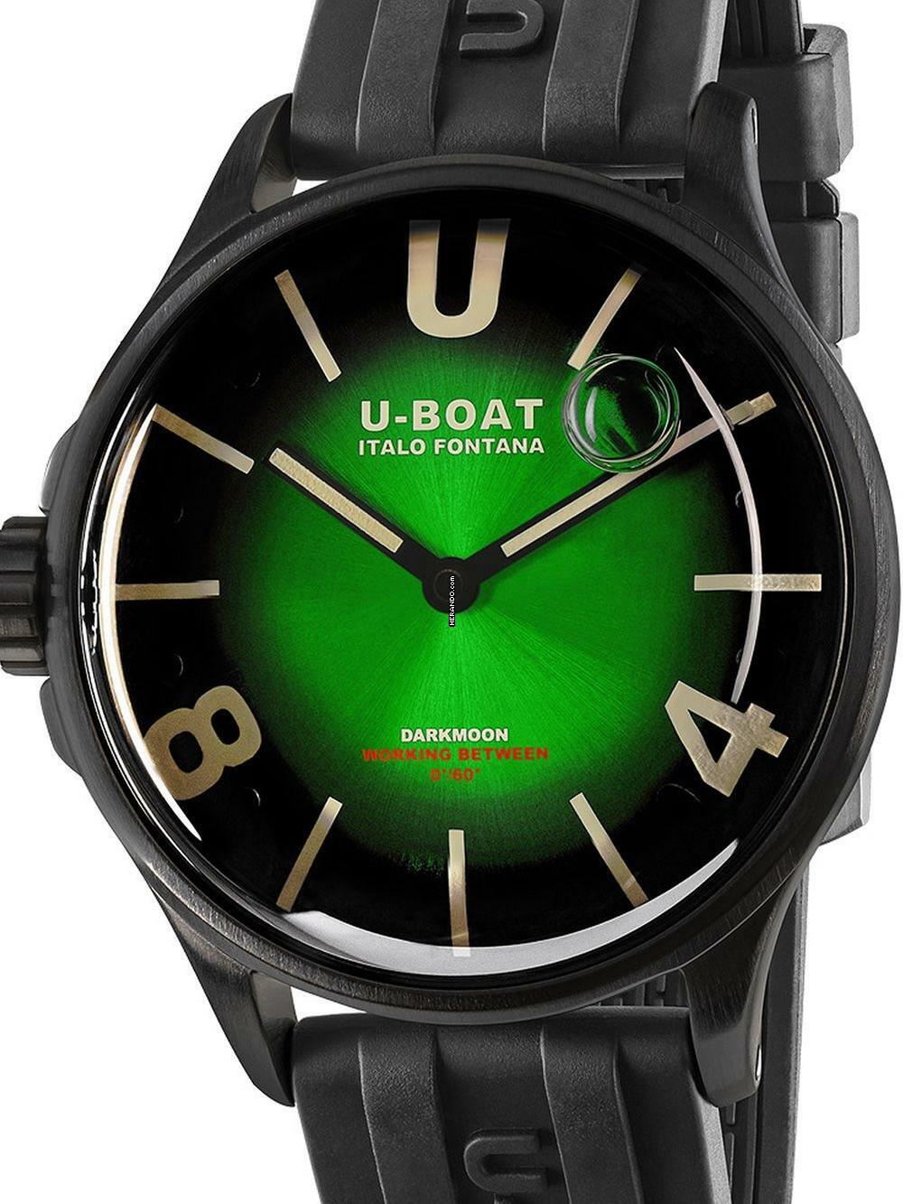  U-Boat 9503 Darkmoon Green PVD Soleil Herrenuhr 40mm 5ATM 