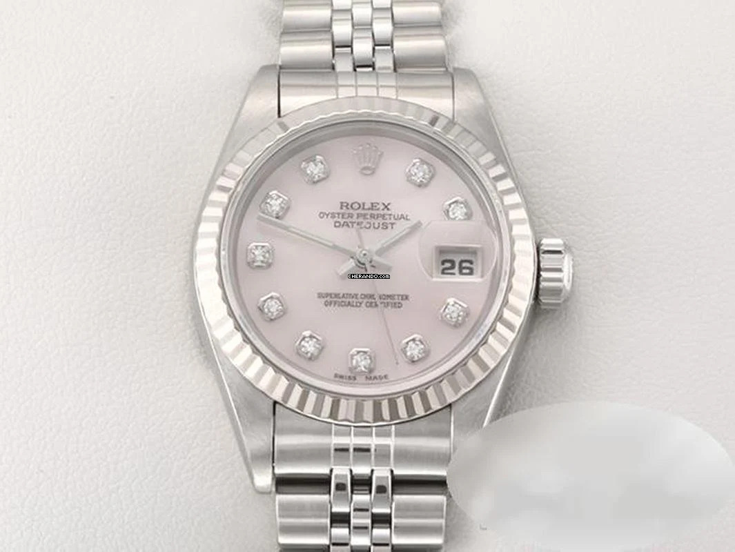  Rolex Lady-Datejust Edelstahl Weissgold 750 Cacholong Diamanten Automatik Stainless Steel 18kt White Gold Jubilé-band Chronometer Oyster 