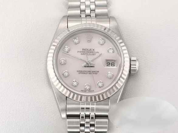  Rolex Lady-Datejust Edelstahl Weissgold 750 Cacholong Diamanten Automatik Stainless Steel 18kt White Gold Jubilé-band Chronometer Oyster 