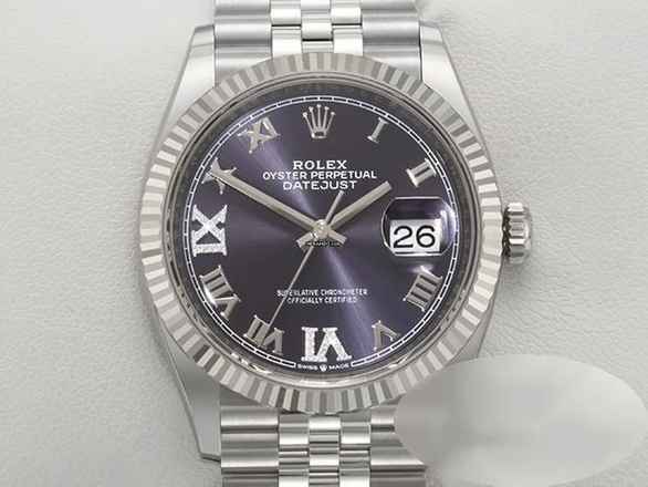  Rolex Datejust 36 126234 2024 Stahl Weissgold 750 Diamanten Automatik Stainless Steel 18kt White Gold Jubilé-band Chronometer Oyster Blue Dial 