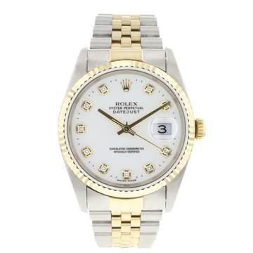  Rolex Datejust 36 Steel/Gold Jubilee White Diamond Dial 