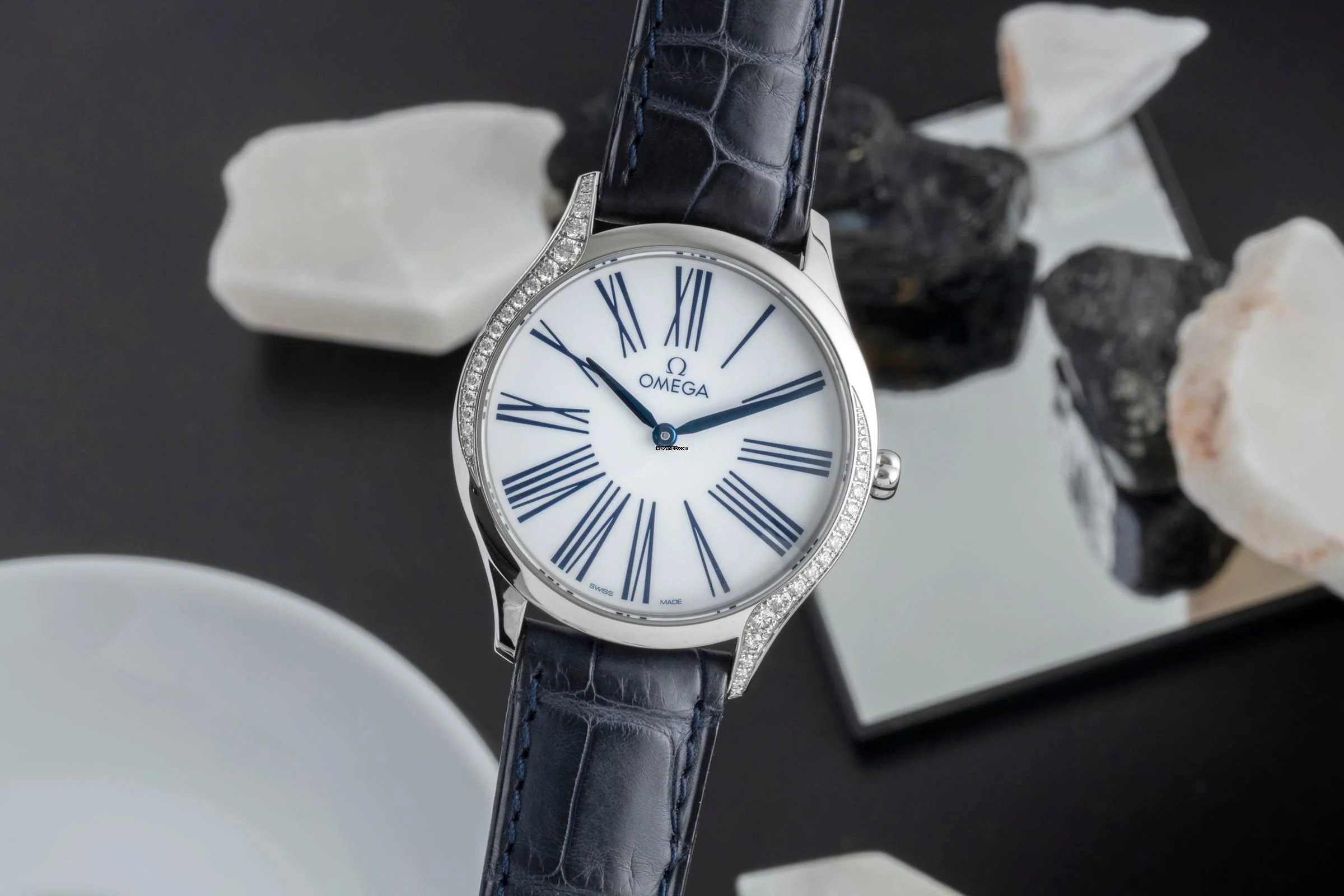 Omega De Ville Trésor Damenuhr Diamanten Ref. 428.17.36.60.04.001 Papiere