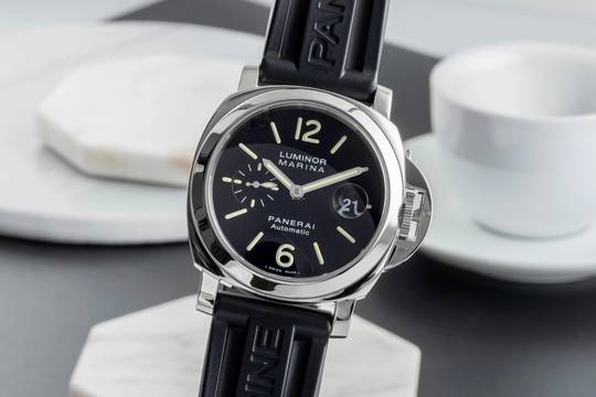  Panerai Luminor Marina Automatic Datum Edelstahl Herrenuhr Ref. PAM00104 B&P 