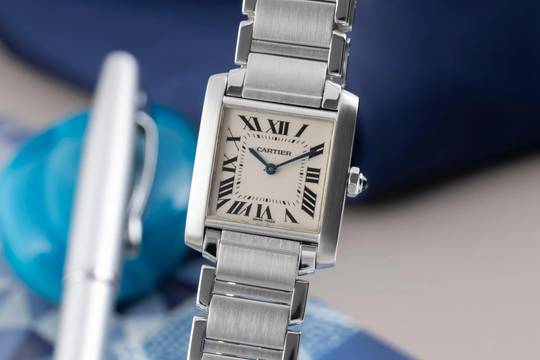  Cartier Tank Française Edelstahl Quarz Damenuhr Ref. W51003Q3 