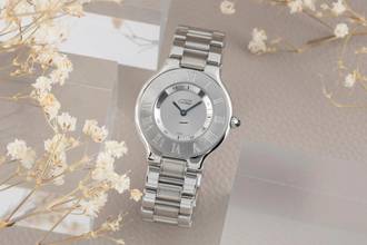 Thumbnail von Cartier 21 Must de Cartier Edelstahl Damenuhr Saphirglas Ref. W10110T2 Klassiker