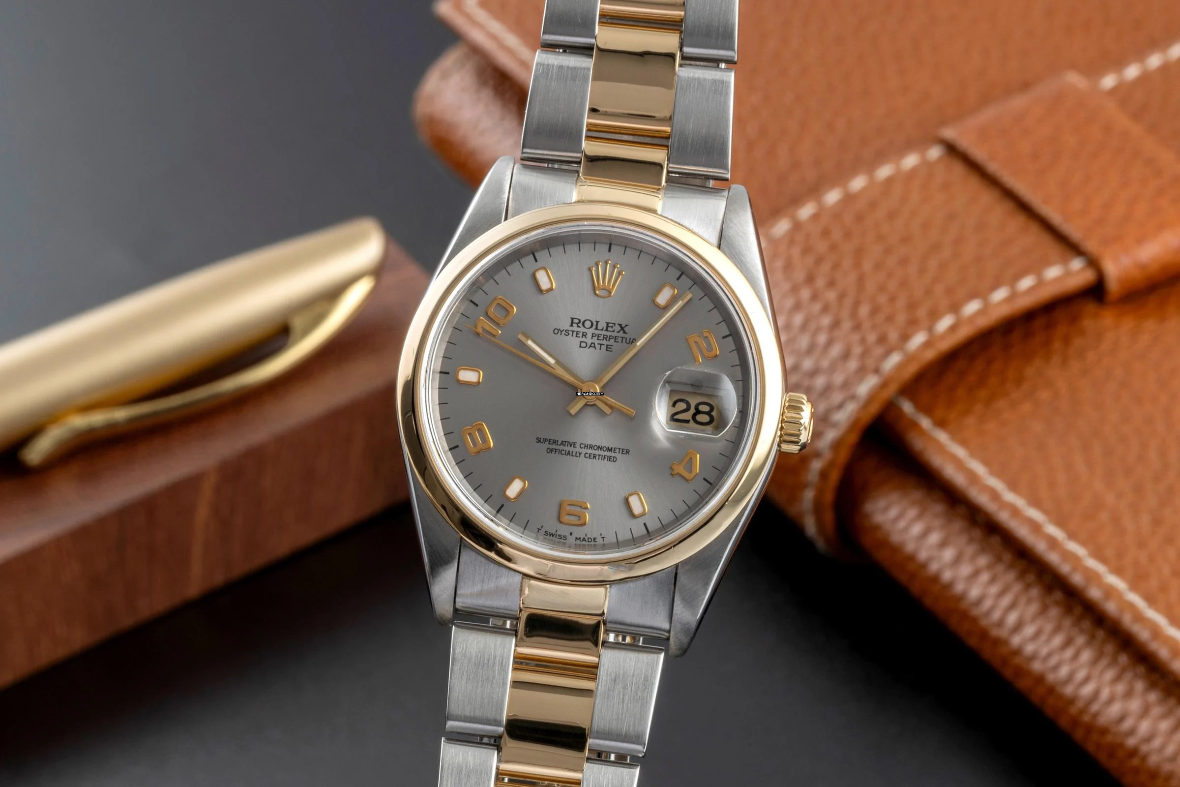 Rolex Oyster Perpetual Date 34 Stahl / Gold Automatik Herrenuhr Oyster Perpetual Ref. 15203