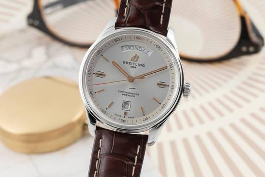  Breitling Premier Automatik Day Date Stahl A45340 211G1P2 B&P 2019 