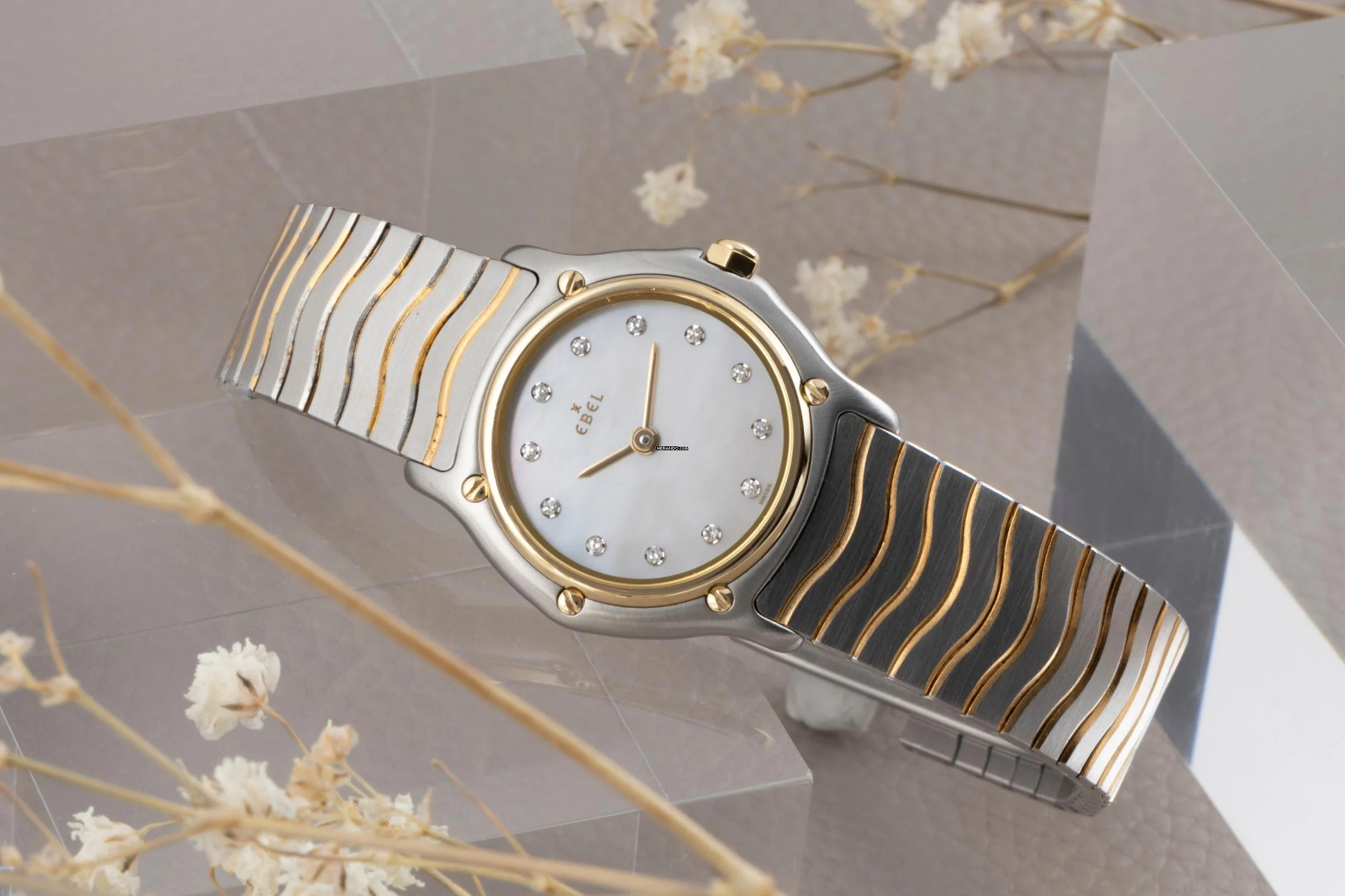 Thumbnail von Ebel Classic Wave Lady Stahl / Gold Damenuhr Diamonds Ref. E1090121 Box