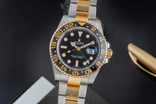  Rolex GMT-Master II Stahl / Gold Automatik Herrenuhr Ref. 116713LN B&P 2011 