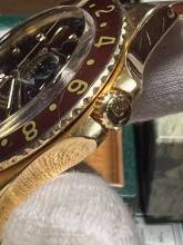 Thumbnail von Rolex GMT-Master 1675/8 GMT-Master Rootbeer 18k mit Box + Booklets aus 1969 Erstbesitz! Box + Booklets-Neuer Service