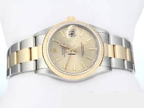 Thumbnail von Rolex Oyster Perpetual Date 34 Mm Edelstahl Gelbgold 750 15223 1997 Automatik Gold Medium