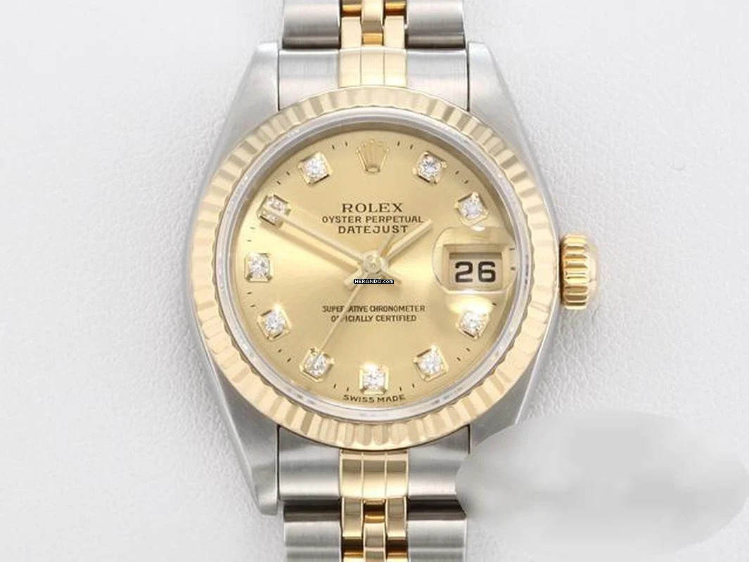 Rolex Lady-Datejust Edelstahl Gelbgold 750 Diamanten 1996 Automatik Gold