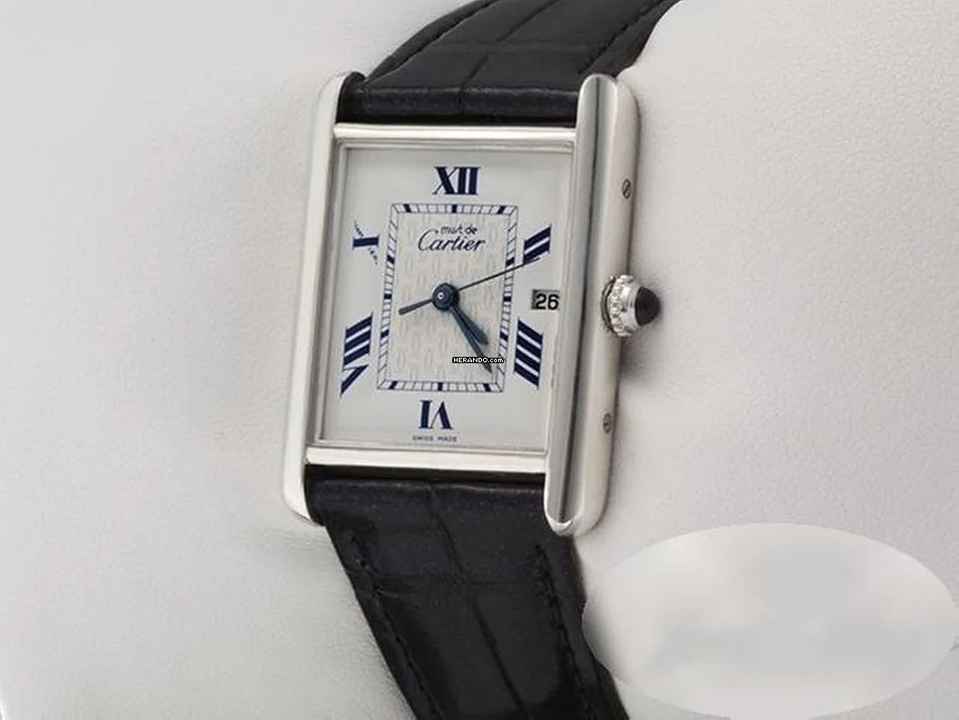  Cartier Tank Must Großes Modell 2002 Silber 925 Lederband W1014154 Damen Herren 