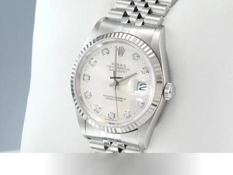  Rolex Datejust 36 36mm 16234 2004 Stahl Weissgold 750 Diamanten Automatik Stainless Steel 18kt White Gold Jubilé-band Chronometer Oyster 