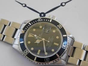 Thumbnail von Rolex Submariner Date Ref 16800 original Matte Dial Tritium vpn 1982 mit Box original matte Dial und Tritium Pearl Bezel Rarität v 1982