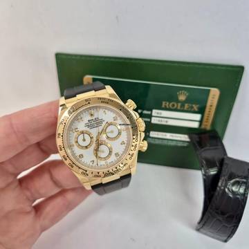  Rolex Daytona Yellow Gold Racing White 40mm Automático Completo 