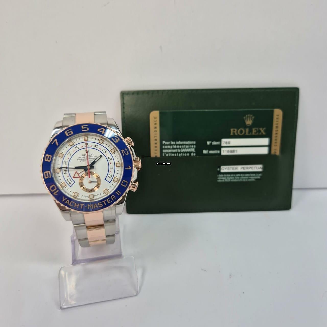 Rolex Yacht-Master II Ouro Rosé & Aço 44mm Automático Completo