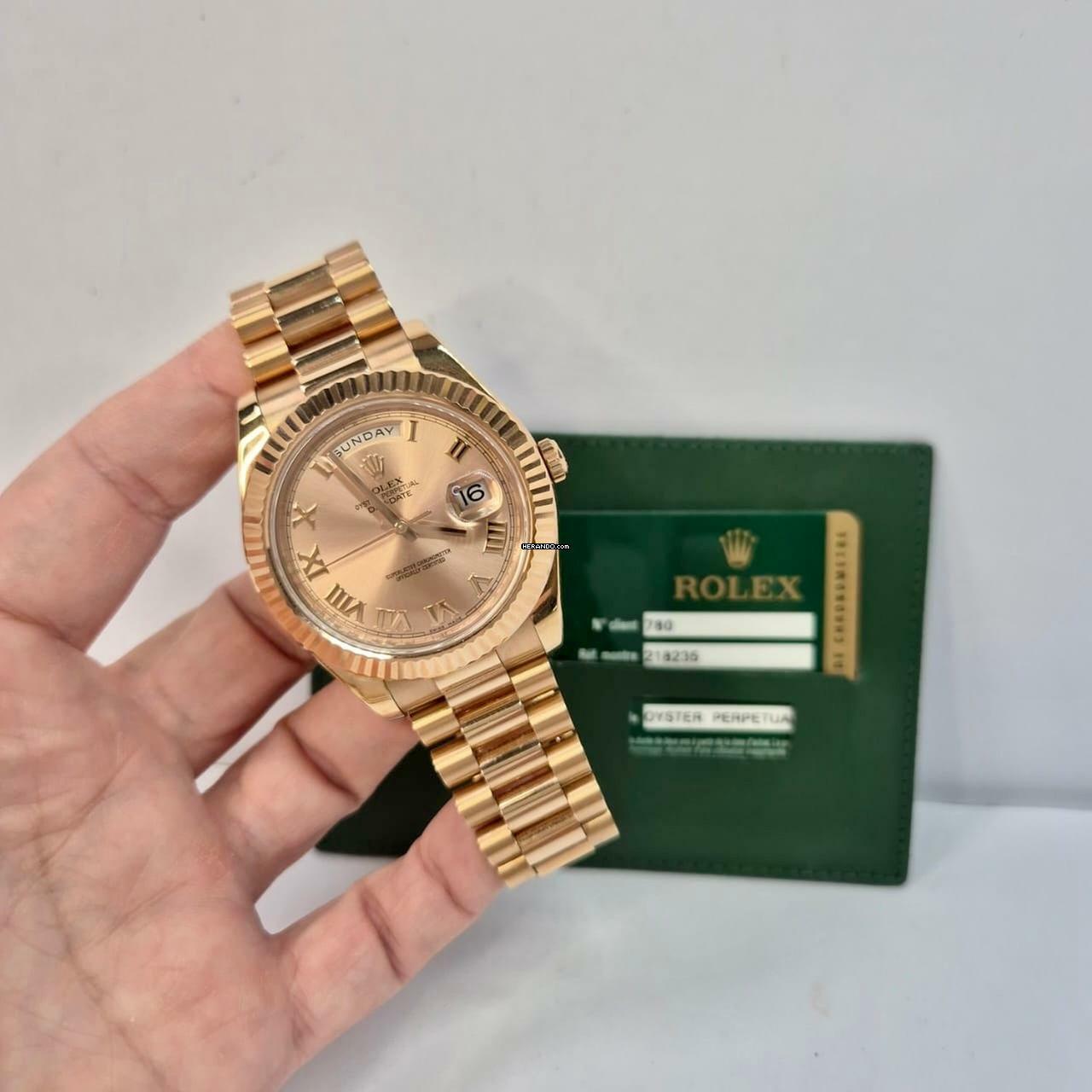  Rolex Day-Date II 41mm Full Rose Gold Automático Completo 