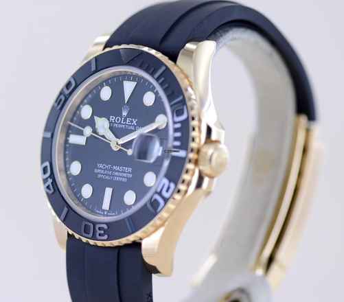  Rolex Yacht-Master 42 Gelbgold 18K Oysterflex black Dial 3235 B+P 
