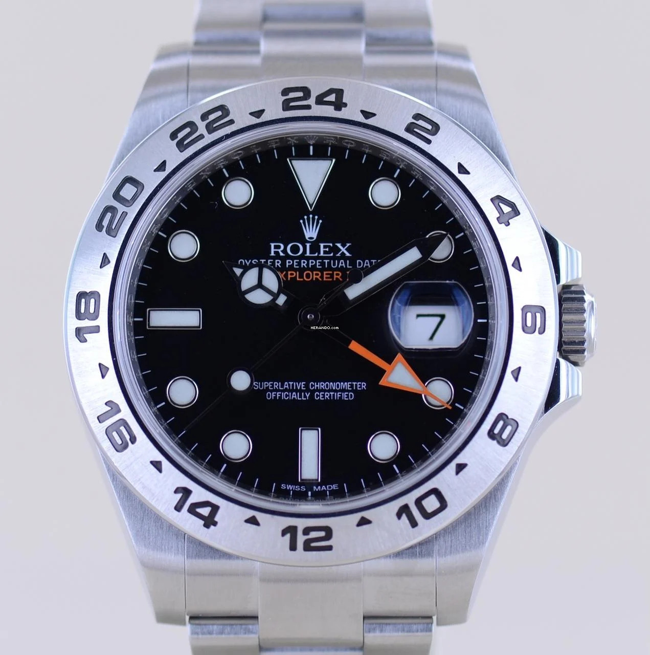  Rolex Explorer II 216570 black Dial Orange Hand Top Klassiker LC100 B+P 