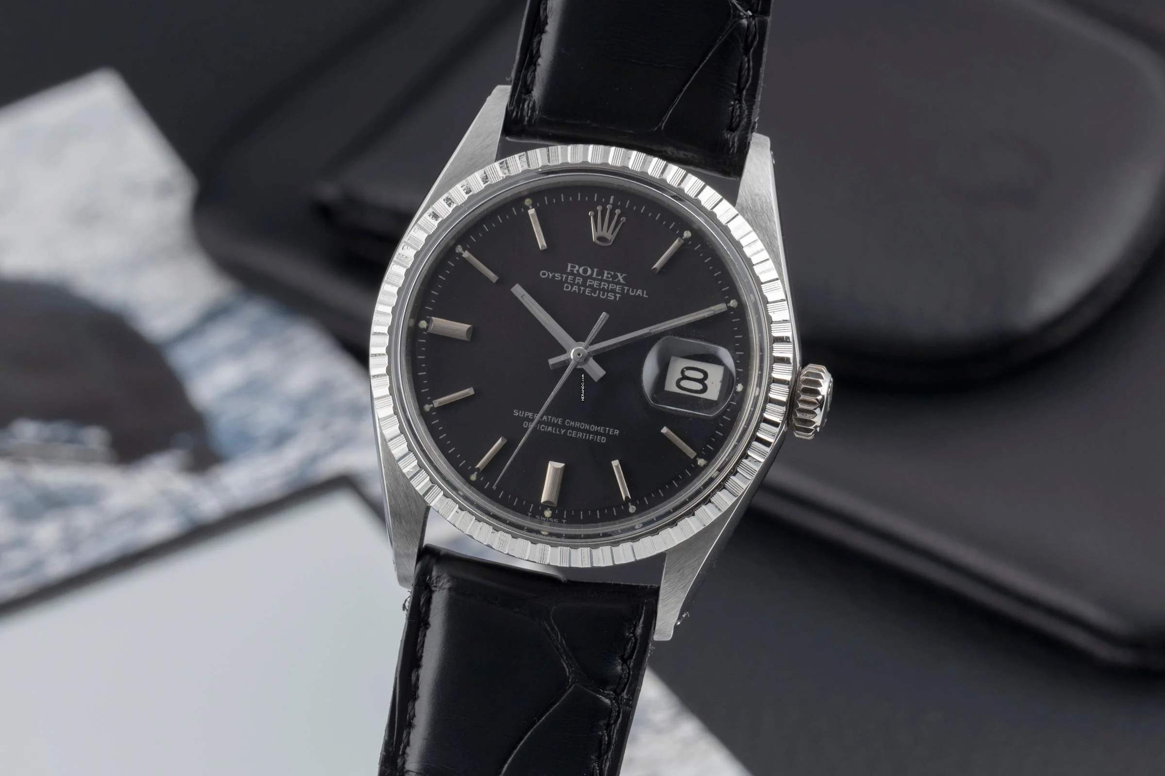 Rolex Datejust 36 Black Dial Oyster Edelstahl Automatik Ref. 1603 Klassiker