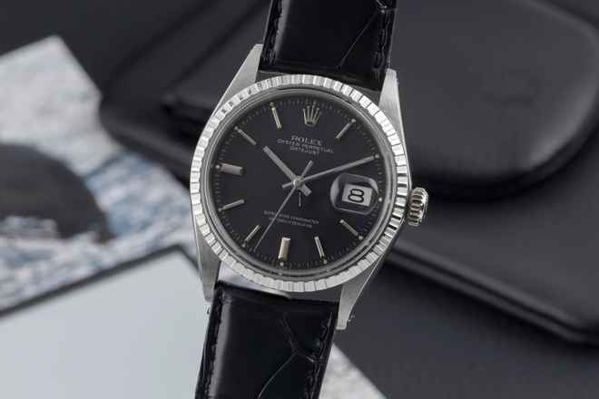  Rolex Datejust 36 Black Dial Oyster Edelstahl Automatik Ref. 1603 Klassiker 