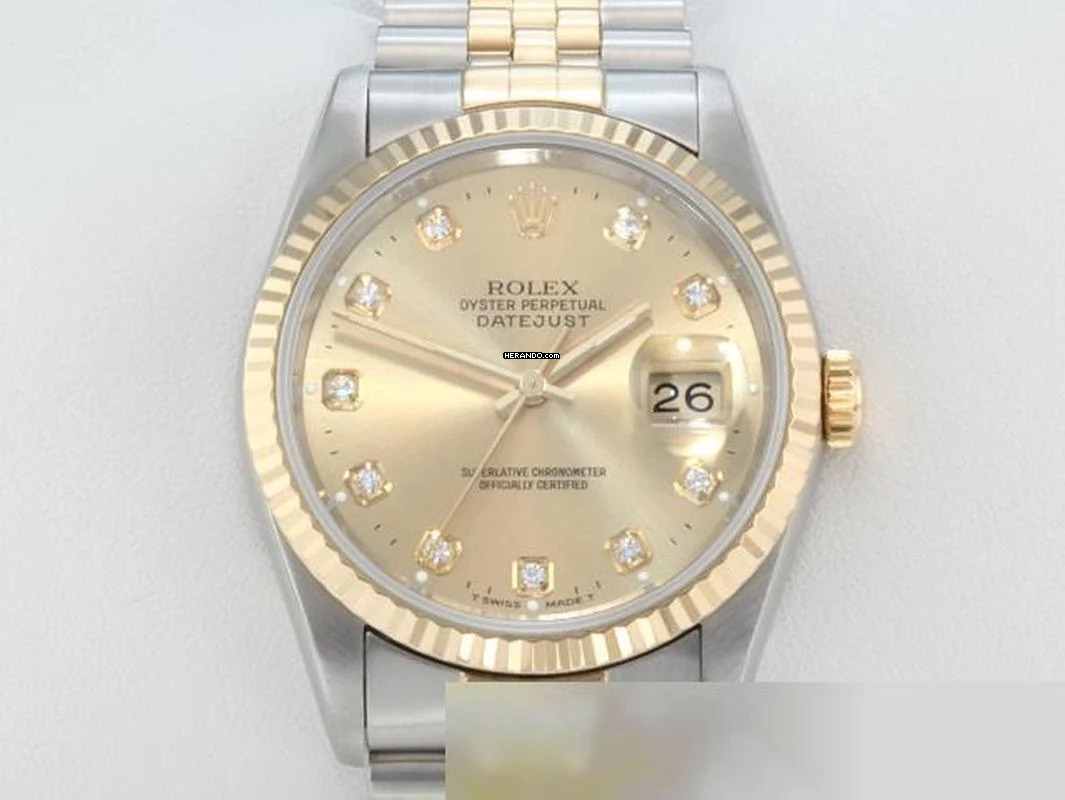 Rolex Datejust 36 36mm 16233 1996 Lc100 Diamanten Stahl Gelbgold 750 Automatik