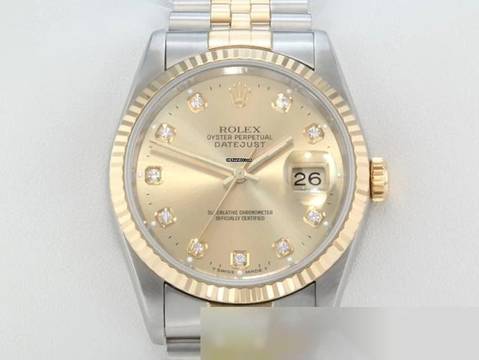  Rolex Datejust 36 36mm 16233 1996 Lc100 Diamanten Stahl Gelbgold 750 Automatik 