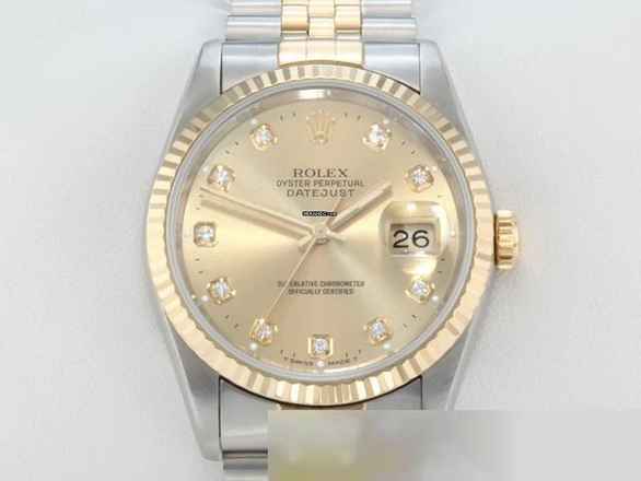  Rolex Datejust 36 36mm 16233 1996 Lc100 Diamanten Stahl Gelbgold 750 Automatik 