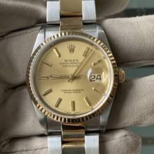 Thumbnail von Rolex Datejust 36 16233 champagne dial 1988 Full Set