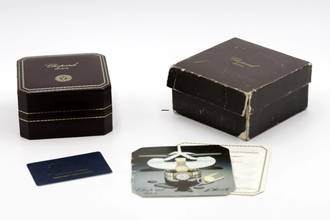 Thumbnail von Chopard St. Moritz Stahl / Gold MOP Diamanten Medium Size Ref. 8023 B&P 1985 Klassiker