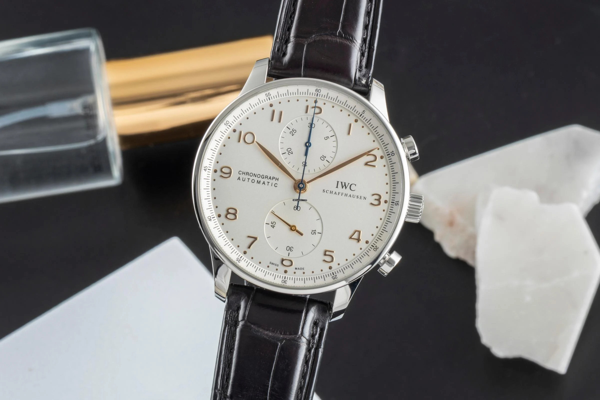 IWC Portugieser Chronograph Stahl Automatik Herrenuhr Ref. IW371445 B&P 2020