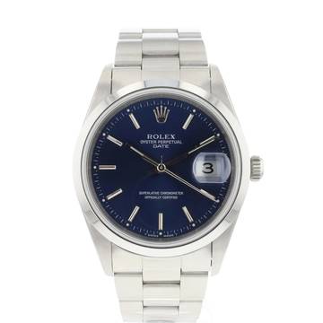  Rolex Oyster Perpetual Date 34 Blue Dial 