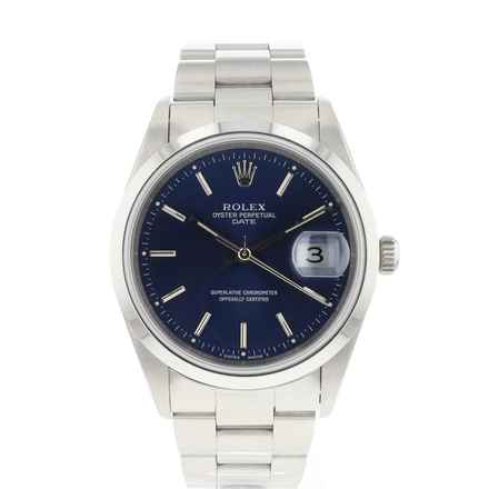  Rolex Oyster Perpetual Date 34 Blue Dial 