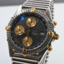 Thumbnail von Breitling Chronomat 81950 chronograph matte black dial steel Full Set Full Set
